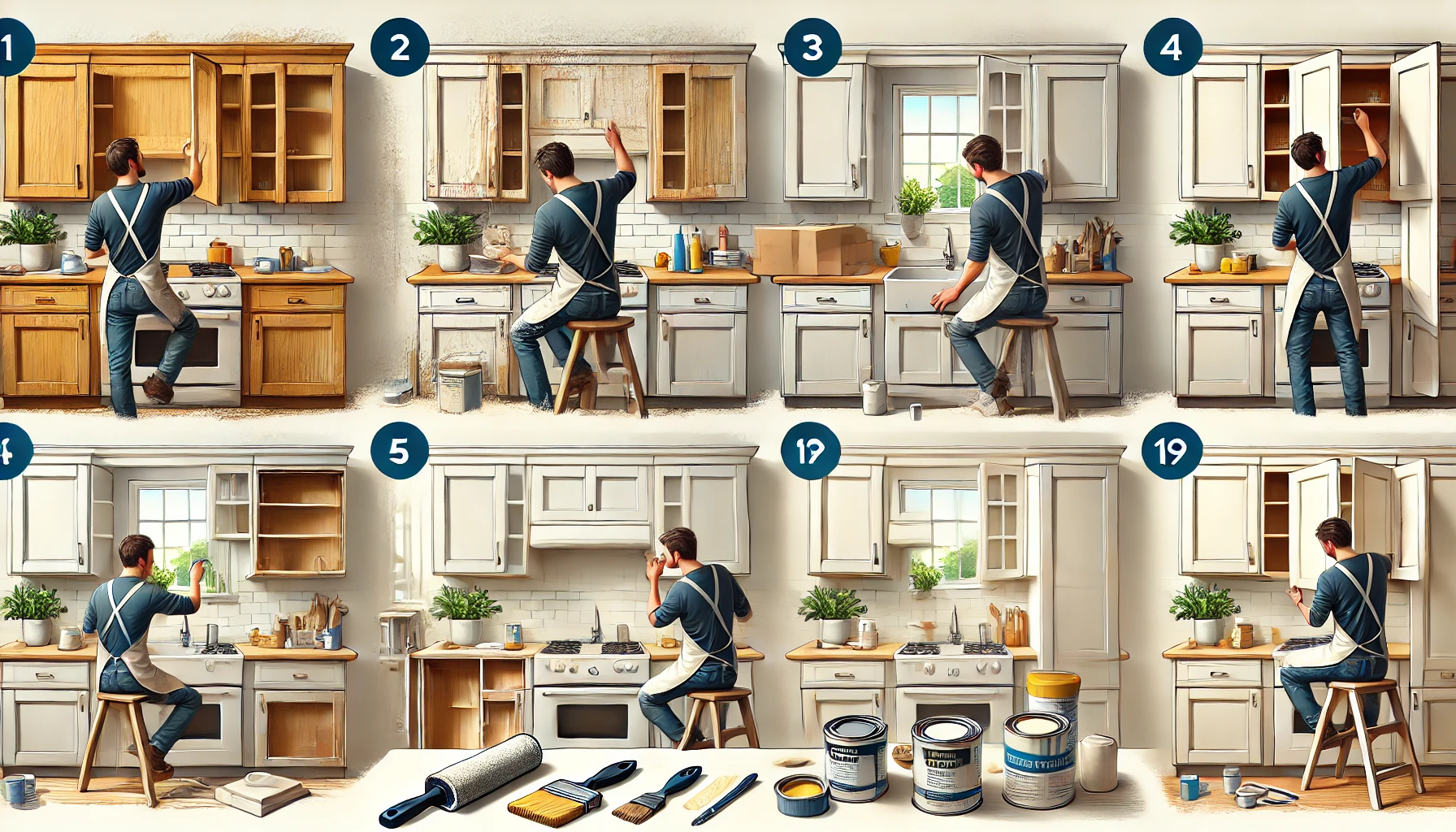 How do I refinish kitchen cabinets