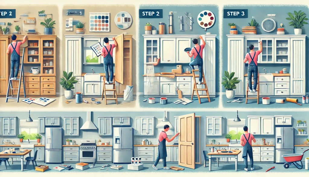 how much does it cost to repaint kitchen cabinets​