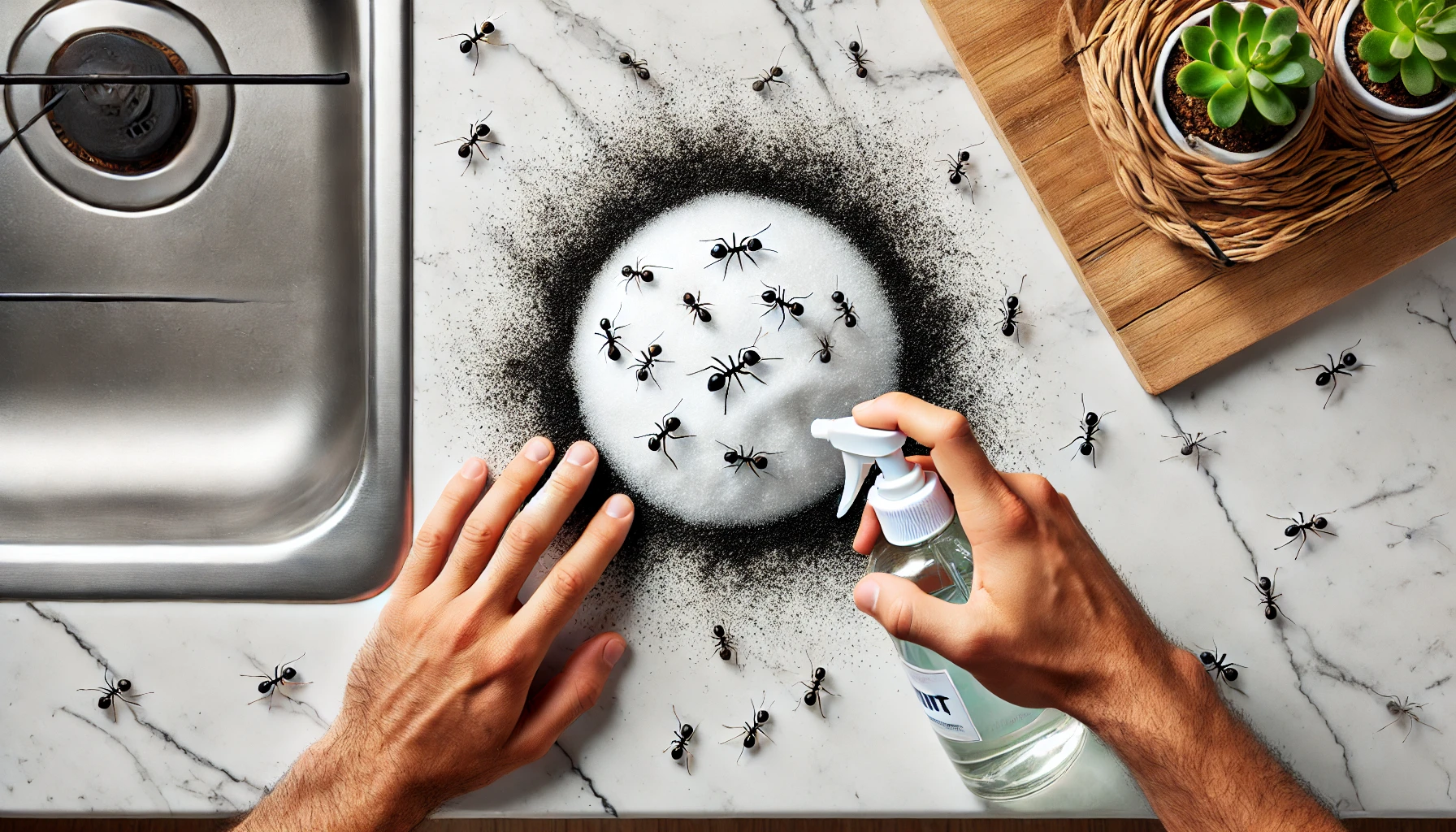 how to get rid of tiny black ants in the kitchen