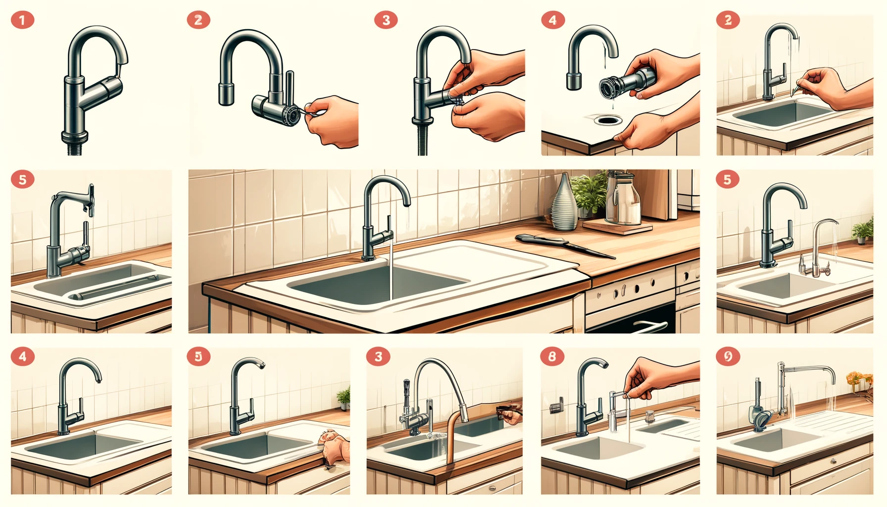 how to install a new kitchen sink faucet