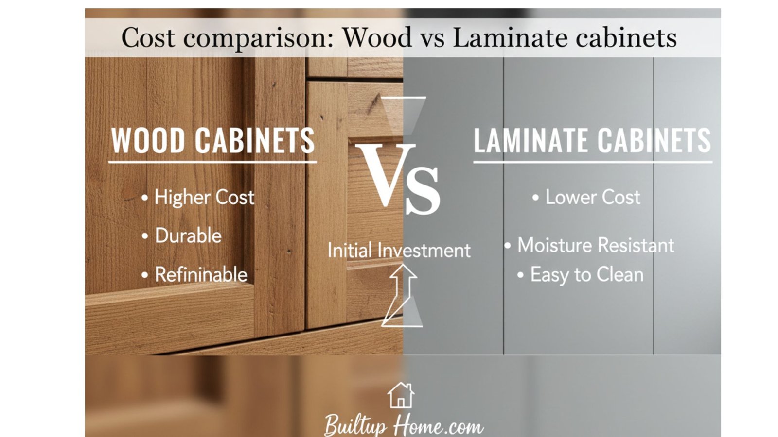 Cost comparison: wood vs laminate cabinets